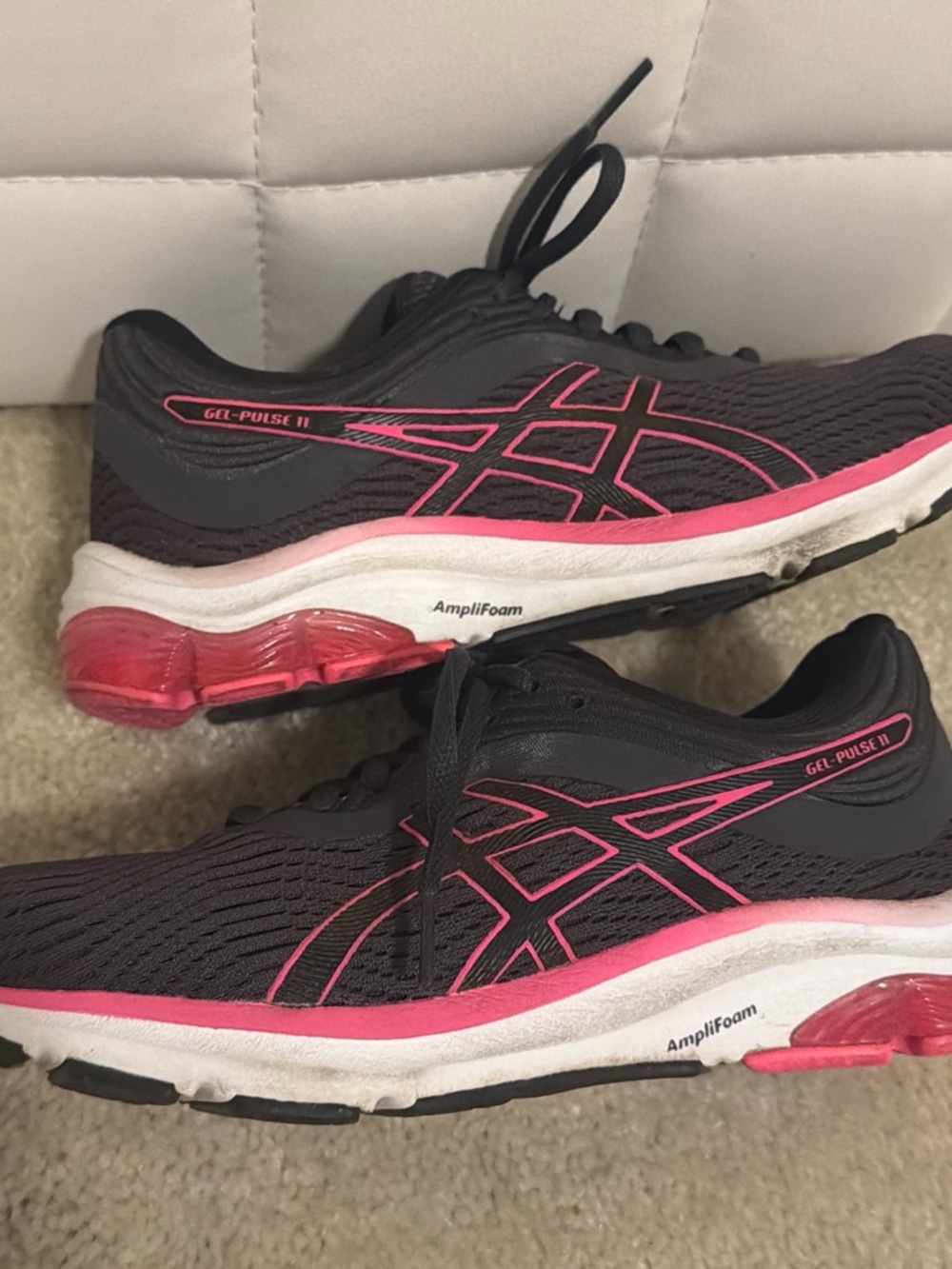 ASICS Gel-Pulse II Women's Running Shoes — Dark Gray with Pink Accents